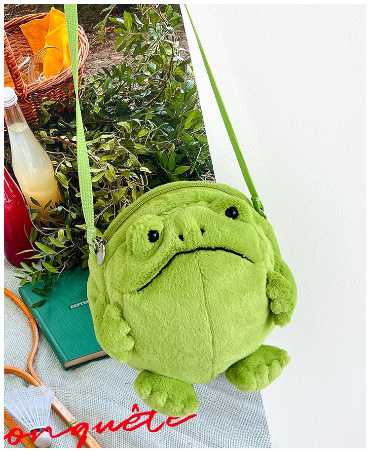Cute And Ugly Frog-shaped Wallet Plush Doll Crossbody Bag